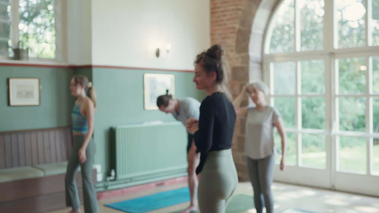 Yoga class in studio