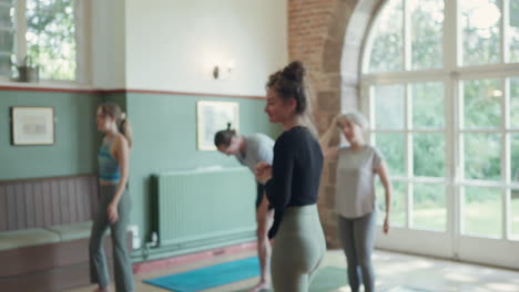 yoga class in studio