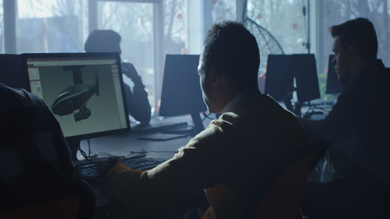 Students Working on Design Projects in a Computer Lab