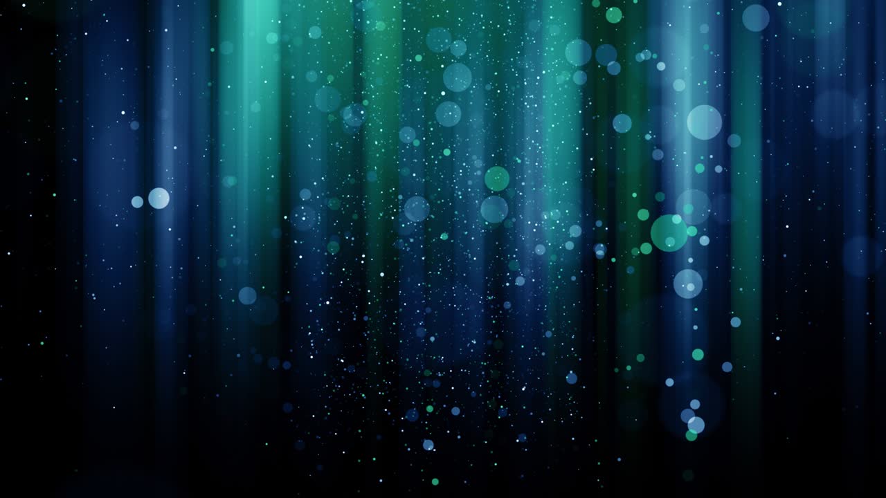 partículas azul verde evento juego tráiler títulos escenario de concierto cinematográfico bucle de fondo