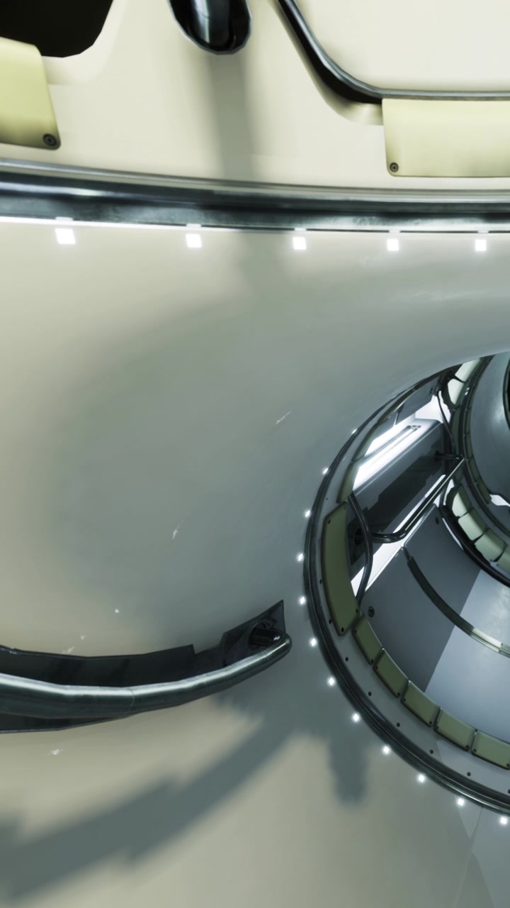 Blick auf eine Wendeltreppe in einem modernen Gebäude in einer belebten städtischen Umgebung