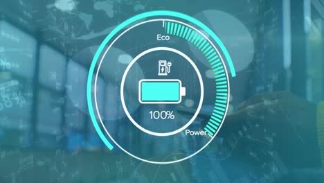 animation of data processing over car panel and hands using smartphone