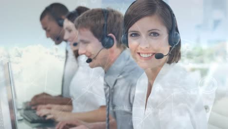 Woman-working-in-Callcenter