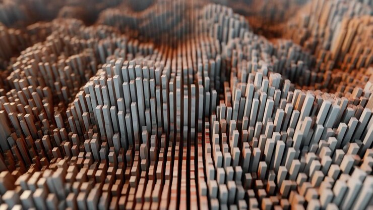 Abstract 3D Animation of Moving Vertical Bars