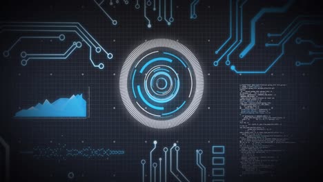 Animation-of-scope-scanning-and-computer-circuit-board-with-data-processing