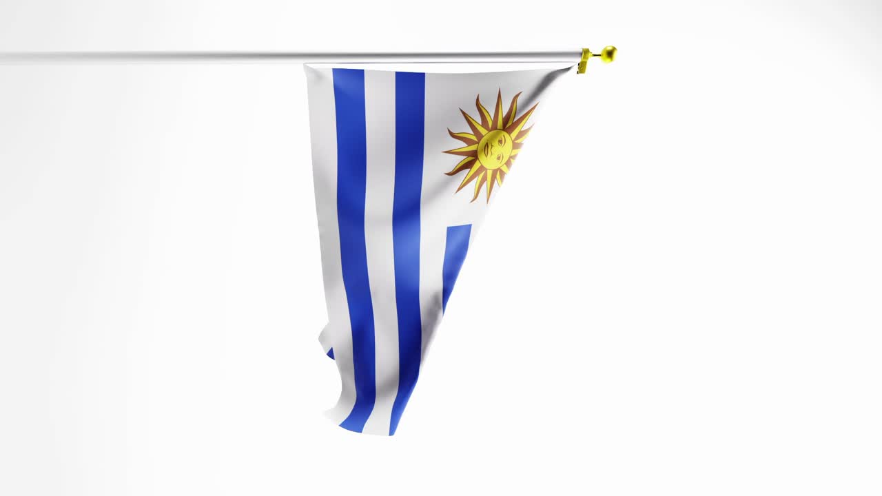 bandera de uruguay, fondo; renderizado 3d verticales