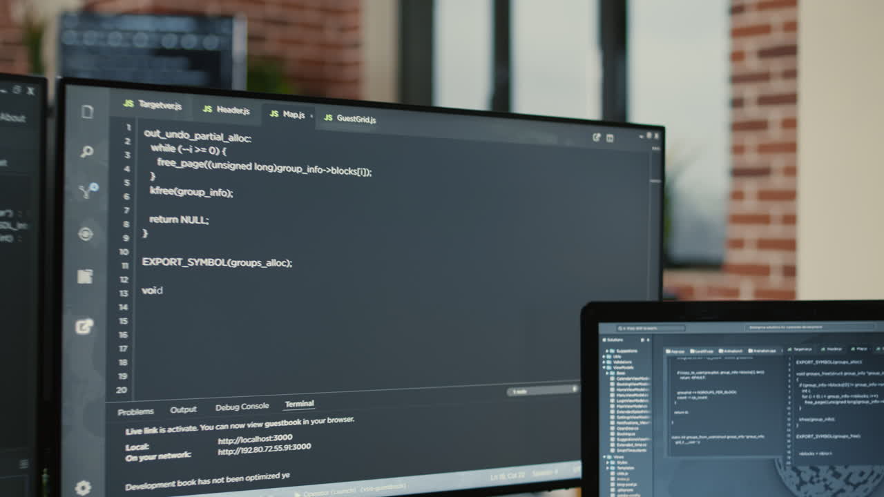 Software developers celebrating successful code compiling doing high five hand gesture