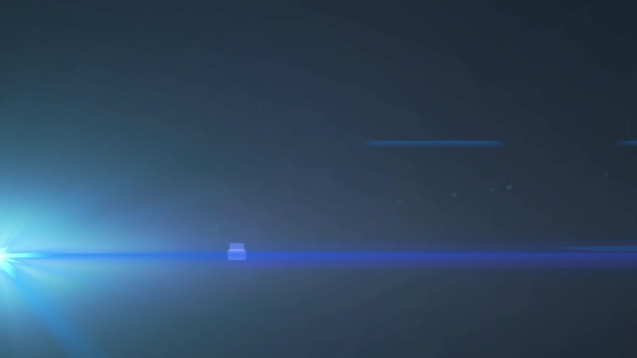 어두운 배경에 렌즈 플레어와 함께 파란 스포트라이트의 애니메이션