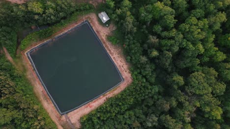aerial view of a clean water tank situated near the big top chautauqua area situated in the lake superior