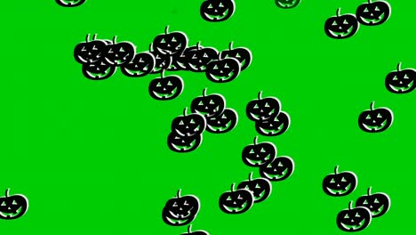 Black-scary-pumpkin-Halloween-symbol-animation-drop-down-motion-graphics-on-green-screen-video-elements