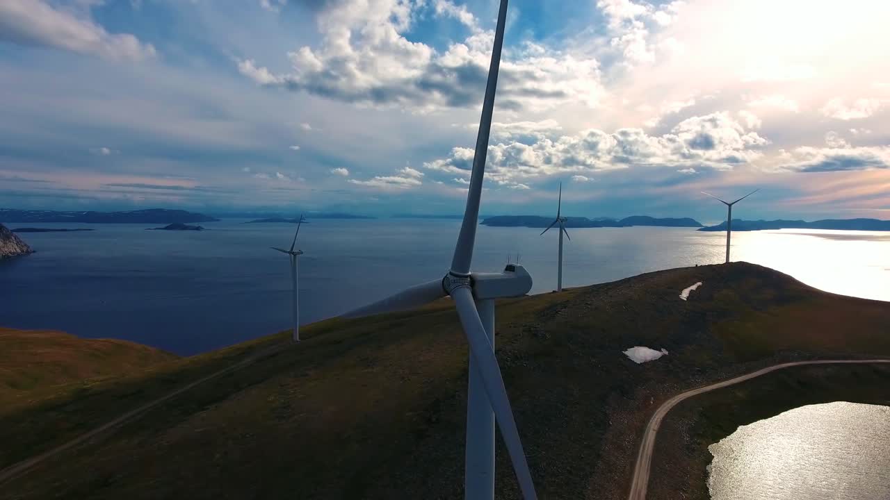 전력 생산을 위한 풍차 havoygavelen 풍차 공원 노르웨이