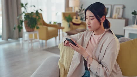 Phone,-living-room-and-woman-from-China