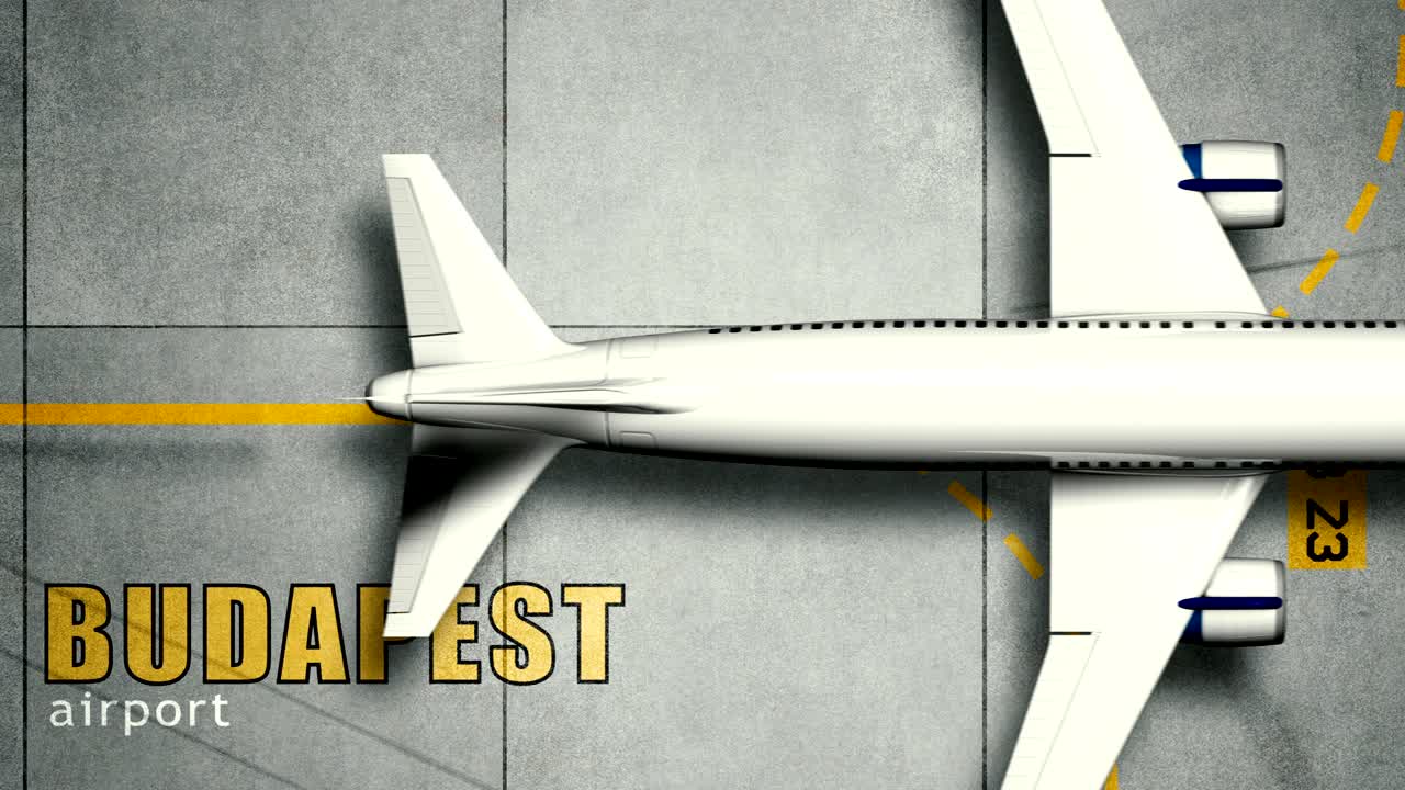 un avión de pasajeros está en la pista de aterrizaje en el aeropuerto de budapest