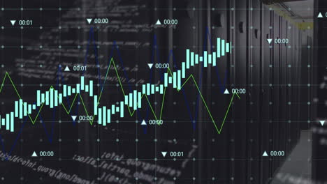 Animation-of-digital-data-processing-over-computer-servers