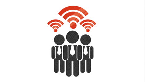 equipo de negocios conectado a una red inalámbrica