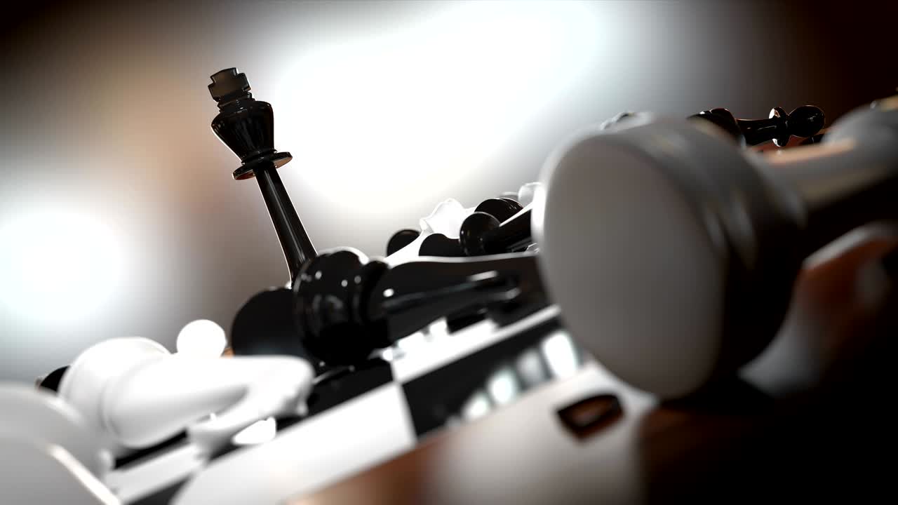 검은 체스 왕이 승리합니다 3d 360도 loopable 애니메이션