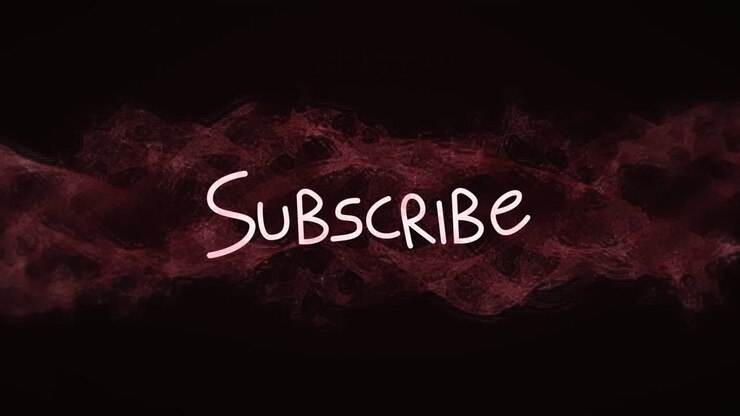 Animation of subscribe text and white rays over glowing dna strand on black background