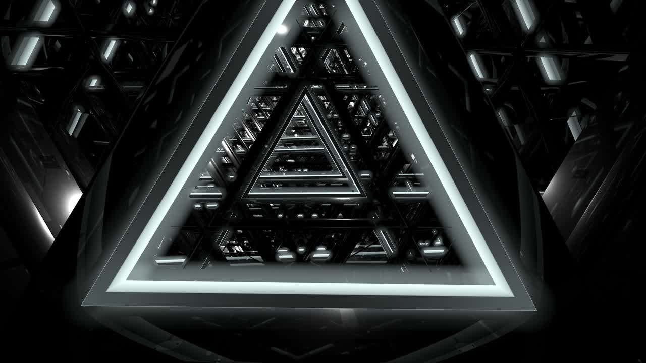 viajando a través de un túnel de triángulos - bucle