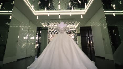 shiny wedding dress on a mannequin