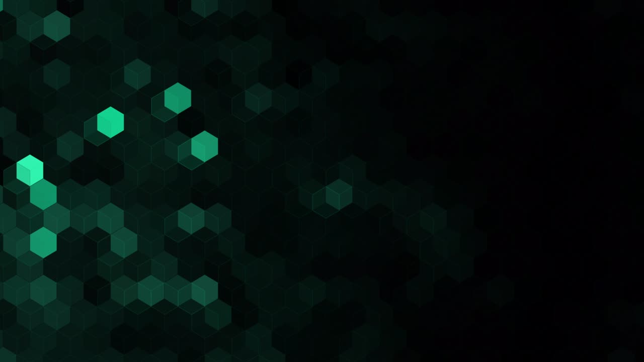 4k increíble abstracto verde oscuro fondo animado. textura hexagonal geométrica.