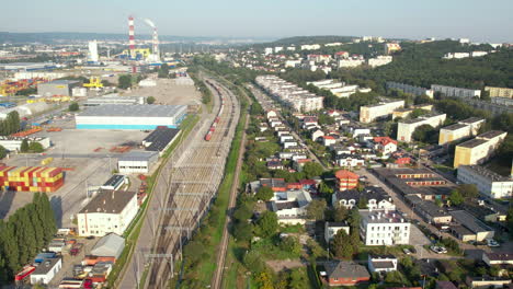 aerial view of railway at dct gdansk