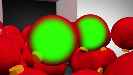 christmas red balls with screens animation