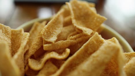 detailed view of crispy snack chips