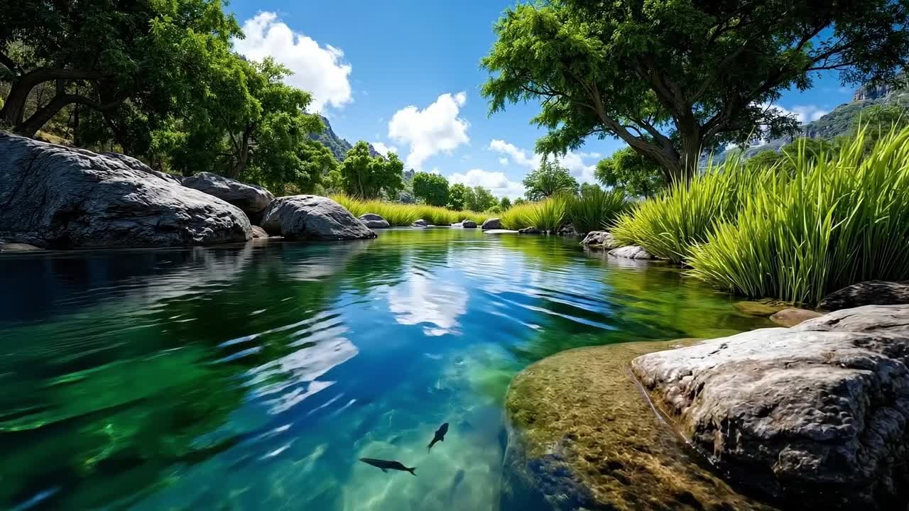 un río en el medio de un bosque verde exuberante