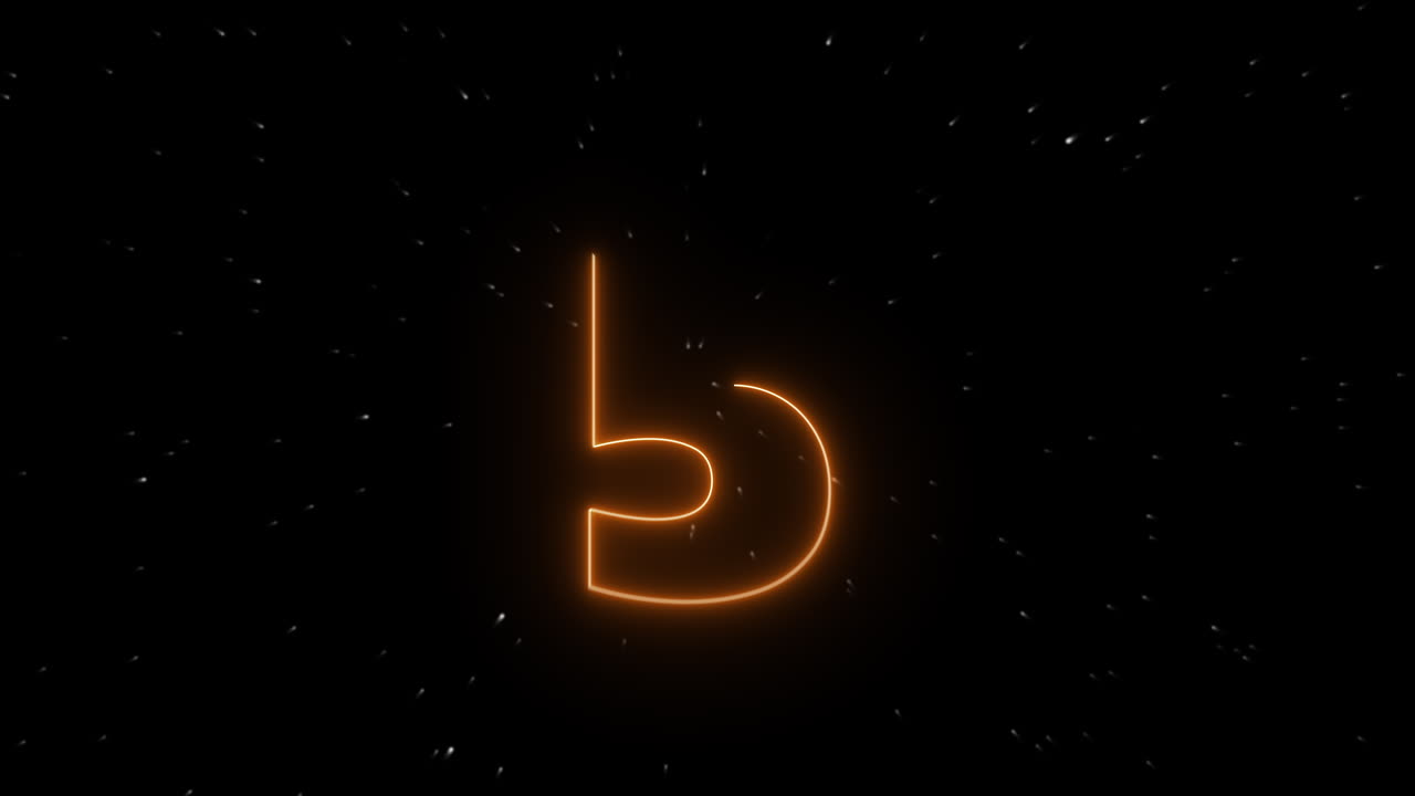 Neonlight Countdown with golden digits counting from 10 to 0 on starfield 