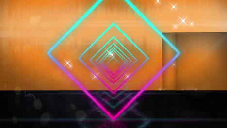 Animation-of-moving-colorful-geometrical-shapes-over-lights-and-geometrical-background