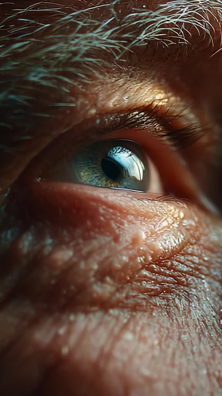 A Close-Up View of an Elderly Eye, Capturing the Intricate Details and Emotions Reflected in its Depth, Showcasing Life’s Experiences and Wisdom