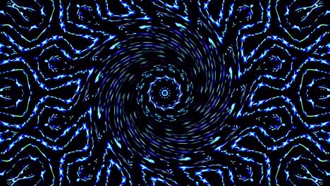 abstract caleidoscopio brillante hermoso movimiento suave líneas azules brillantes arreglo de luz