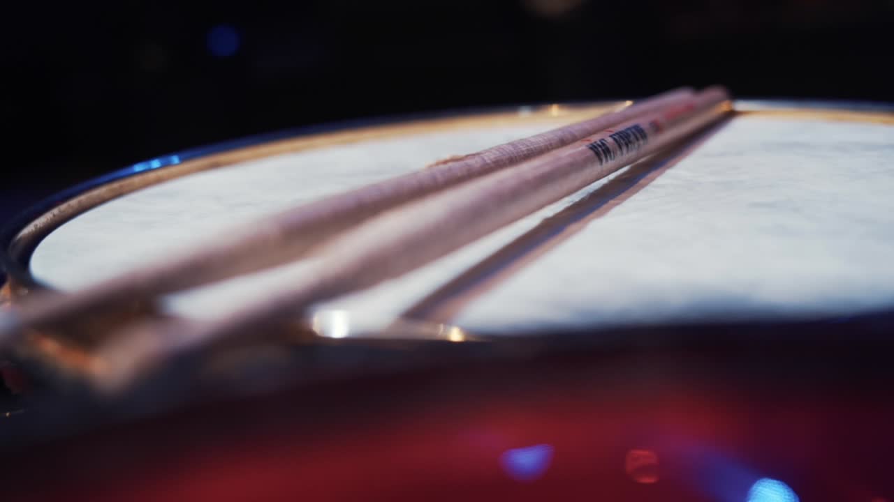 Drum Sticks on Drum Head