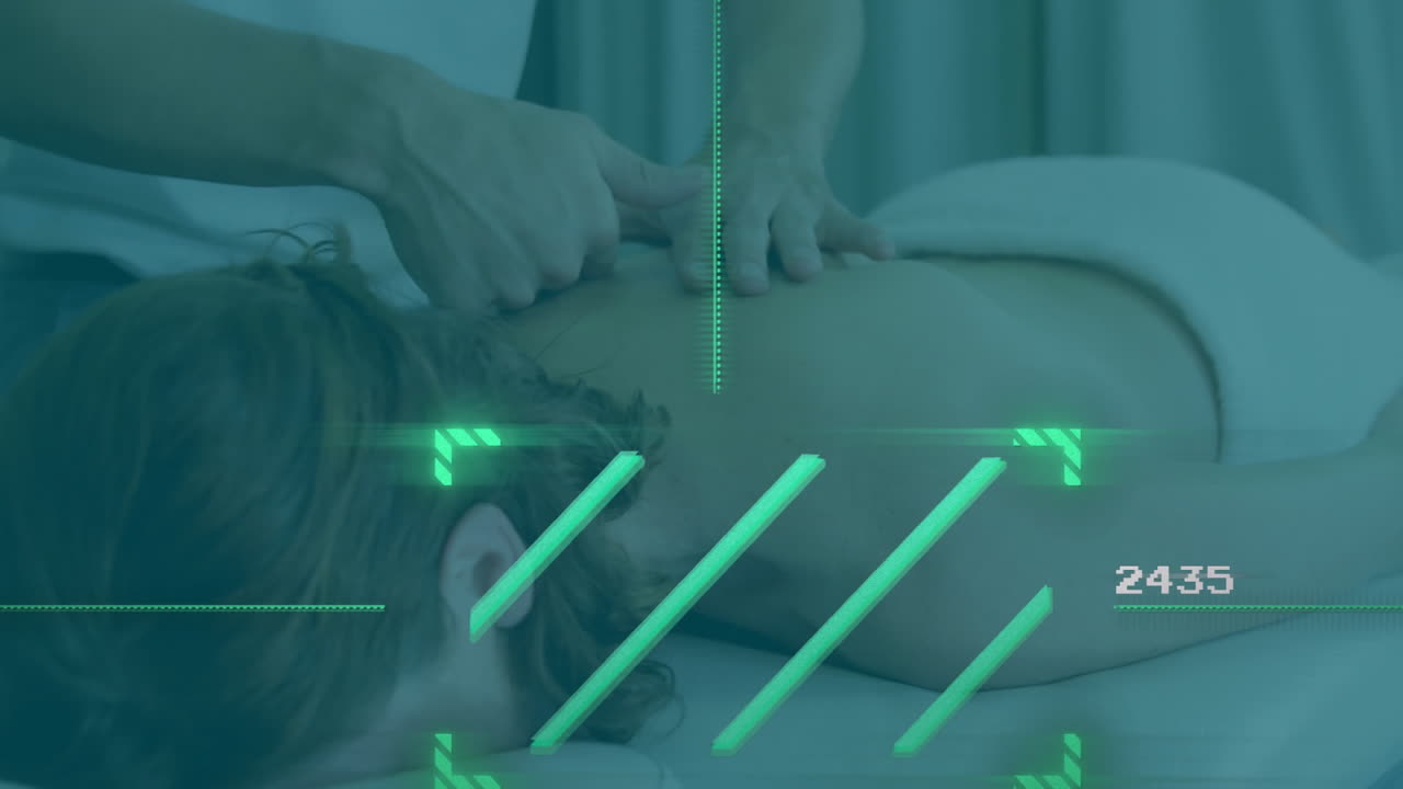 생체인식 데이터 분석 애니메이션으로 마사지 치료 세션