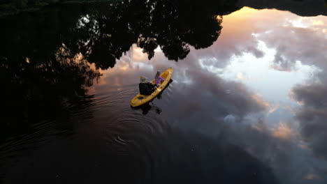 nature, river and people on kayak