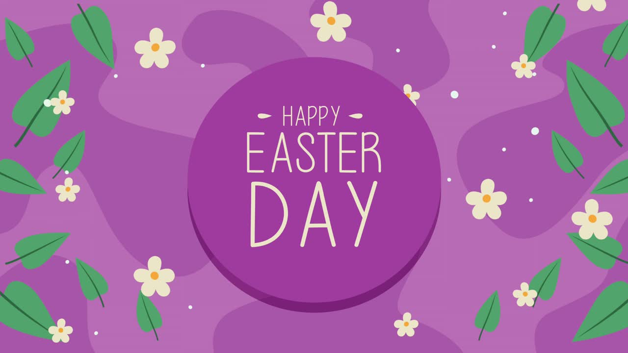 꽃과 잎으로 축하하는 부활절 글자