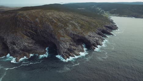 wide aerial view of beautiful coastline in eastern canada