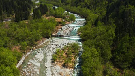 Tateyama-Gebirge-Und-Shomyo-Fluss,-Luftaufnahme-Der-Japanischen-Alpen