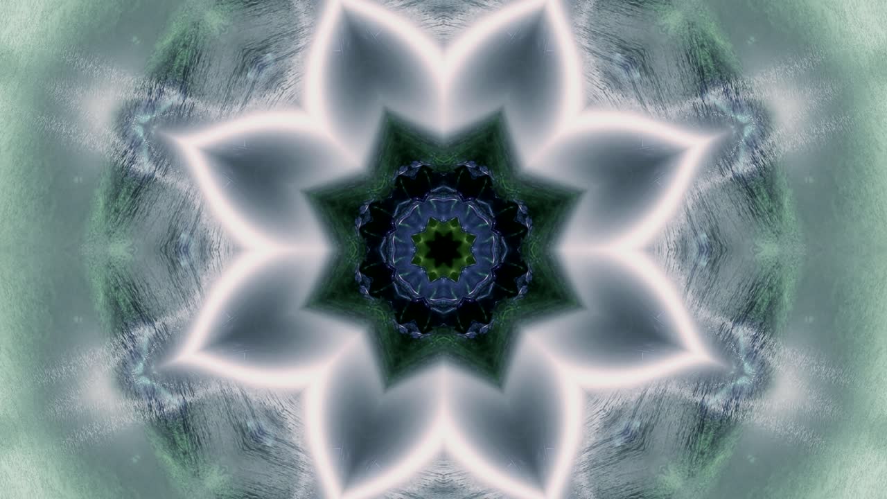 A vibrant tunnel video loop features swirling green and black patterns creating a mesmerizing visual experience for relaxation. Ideal for screensaver use, it captivates attention continuously