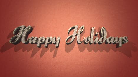 silver happy holidays text on vibrant orange background festive greeting for the holiday season