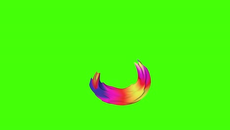 animación de forma 3d abstractamente colorida en pantalla verde tecla de croma, elemento de diseño gráfico