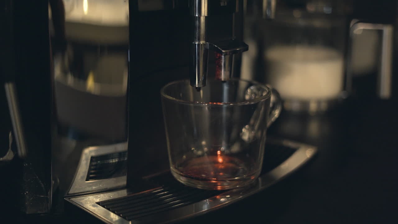Coffee Machine Making Espresso or Cappuccino