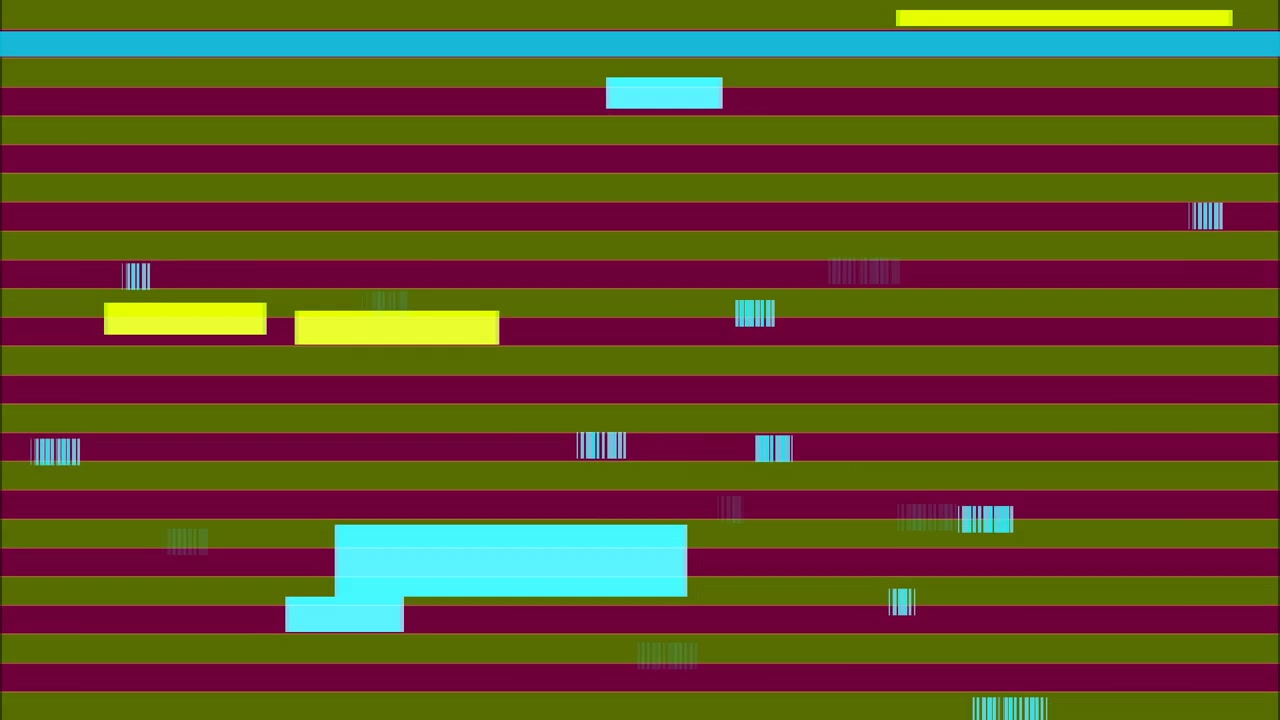 Sfondo astratto effetto glitch digitale con rettangoli in movimento e linee orizzontali