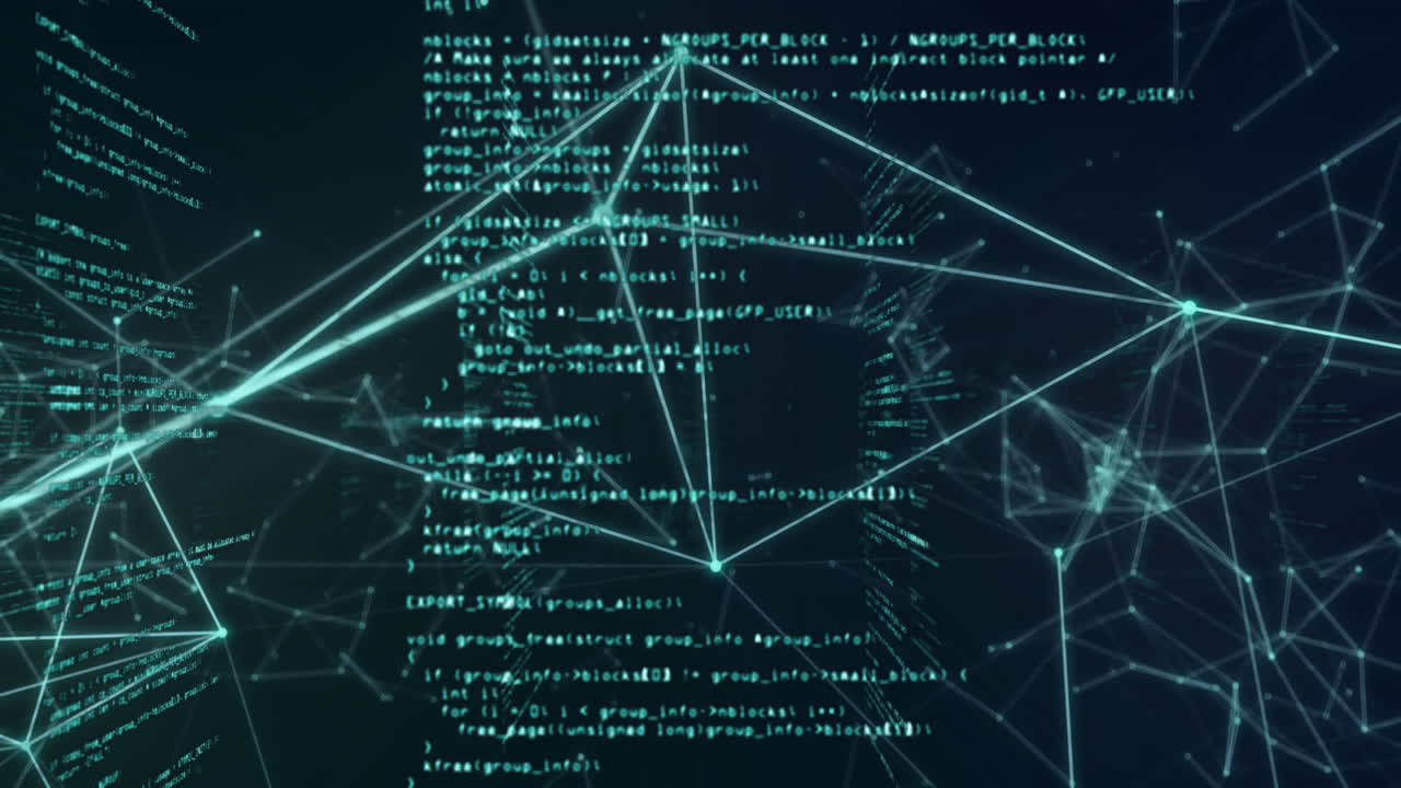Animation of data processing and network of connections