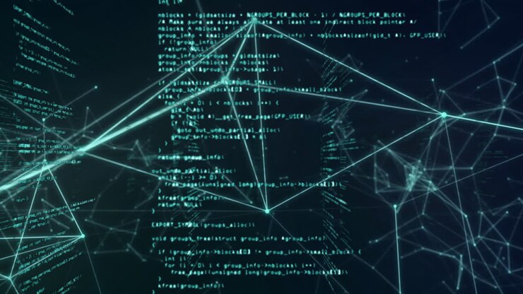 Анимация обработки данных и сети соединений