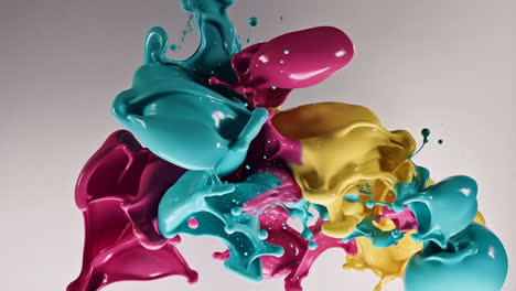 dynamic colorful paint splashes