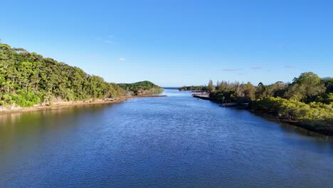 river view with lush greenery and clear skies