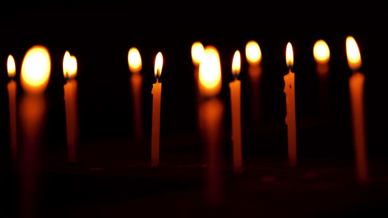 Candles Burning At Temple