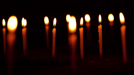 candles burning at temple