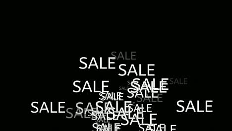 sale animation text motion graphics on black background